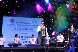HAPPY HOUR: Musician Mika Singh performs during the 24th Annual International Seminar for the Institute of Chartered Accountants of India, Abu Dhabi Chapter. 