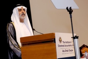 CHIEF GUEST: Sheikh Nahayan Bin Mabarak Al Nahayan, Minister of Higher Education and Scientific Research addresses participants during the ICAI-Abu Dhabi annual seminar.