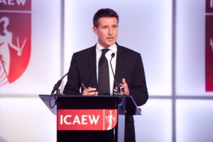 KEYNOTE SPEAKER:  Olympic sporting legend and London Olympics organiser Lord Sebastian Coe addresses dignitaries during the awards event.