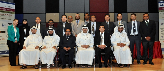 DRIVING FORCE: Board members of the Institute of Internal Audit-Qatar Chapter pose for a photo during the IIA’s recent annual conference held in Doha. The topic of the event was on ‘Challenges and Requirements of an Effective Internal Audit Function’.